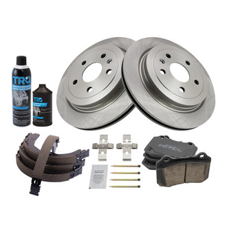 TRQ® - Rear Disc Brake Kit with Ceramic Pads and Shoes
