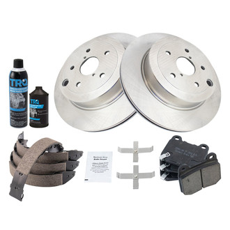 TRQ® - Rear Disc Brake Kit with Ceramic Pads and Shoes