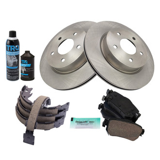TRQ® - Rear Disc Brake Kit with Ceramic Pads and Shoes