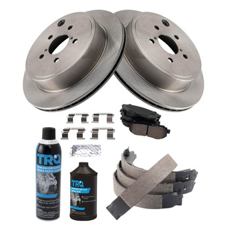 TRQ® - Rear Disc Brake Kit with Ceramic Pads and Shoes