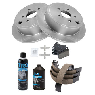 TRQ® - Rear Disc Brake Kit with Ceramic Pads and Shoes