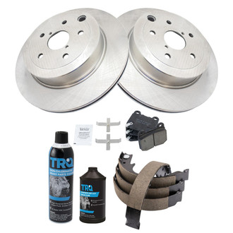 TRQ® - Rear Disc Brake Kit with Ceramic Pads and Shoes