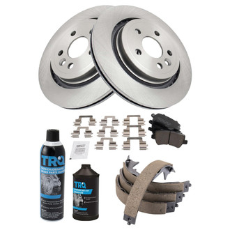 TRQ® - Rear Disc Brake Kit with Ceramic Pads and Shoes