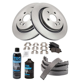 TRQ® - Rear Disc Brake Kit with Ceramic Pads and Shoes