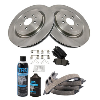 TRQ® - Rear Disc Brake Kit with Ceramic Pads and Shoes