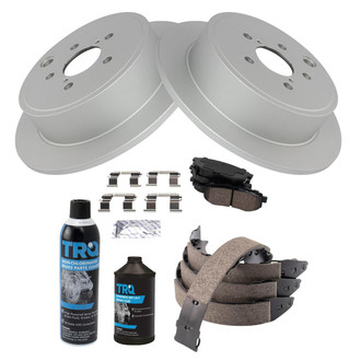 TRQ® - Rear Disc Brake Kit with Ceramic Pads and Shoes