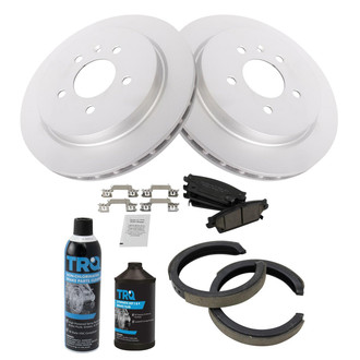 TRQ® - Rear Disc Brake Kit with Ceramic Pads and Shoes