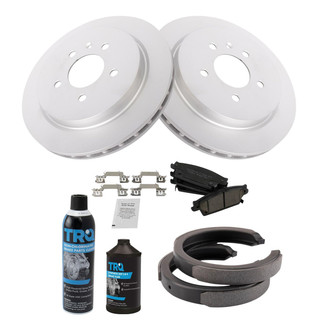 TRQ® - Rear Disc Brake Kit with Ceramic Pads and Shoes
