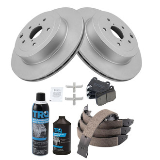 TRQ® - Rear Disc Brake Kit with Ceramic Pads and Shoes