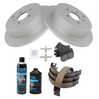 TRQ® - Rear Disc Brake Kit with Ceramic Pads and Shoes