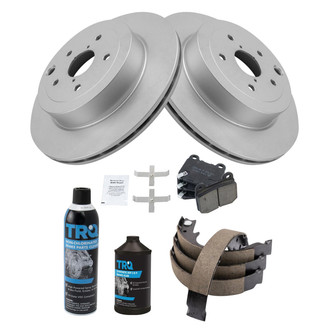 TRQ® - Rear Disc Brake Kit with Ceramic Pads and Shoes