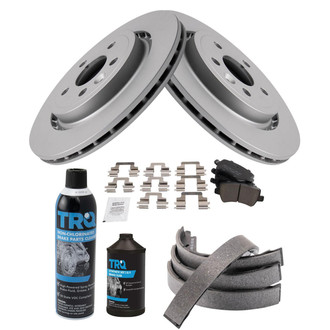 TRQ® - Rear Disc Brake Kit with Ceramic Pads and Shoes