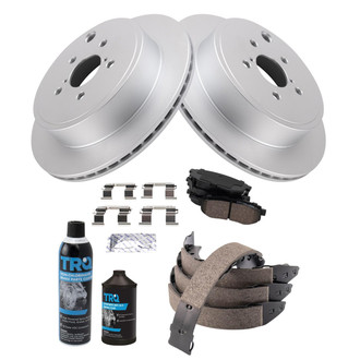 TRQ® - Rear Disc Brake Kit with Ceramic Pads and Shoes