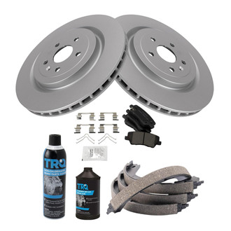 TRQ® - Rear Disc Brake Kit with Ceramic Pads and Shoes