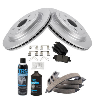 TRQ® - Rear Disc Brake Kit with Ceramic Pads and Shoes