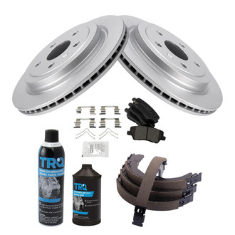 TRQ® - Rear Disc Brake Kit with Ceramic Pads and Shoes