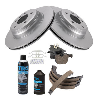 TRQ® - Rear Disc Brake Kit with Ceramic Pads and Shoes