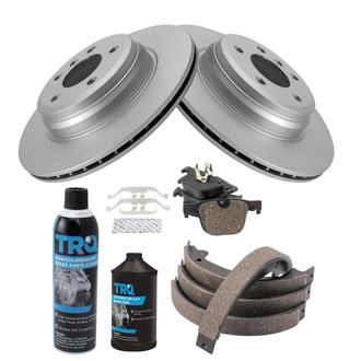TRQ® - Rear Disc Brake Kit with Ceramic Pads and Shoes