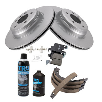 TRQ® - Rear Disc Brake Kit with Ceramic Pads and Shoes