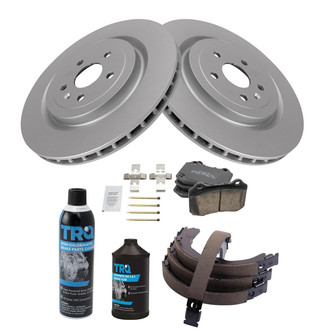 TRQ® - Rear Disc Brake Kit with Ceramic Pads and Shoes