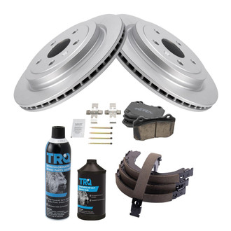 TRQ® - Rear Disc Brake Kit with Ceramic Pads and Shoes
