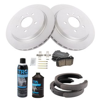 TRQ® - Rear Disc Brake Kit with Ceramic Pads and Shoes
