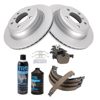 TRQ® - Rear Disc Brake Kit with Ceramic Pads and Shoes