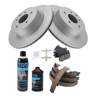 TRQ® - Rear Disc Brake Kit with Ceramic Pads and Shoes