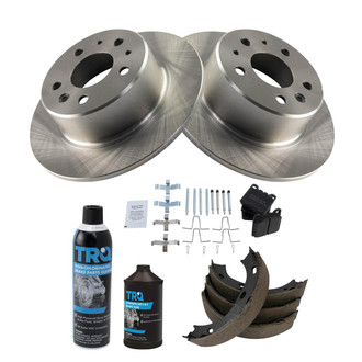 TRQ® - Rear Disc Brake Kit with Semi-Metallic Pads and Shoes