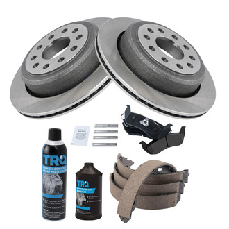 TRQ® - Disc Brake Kit with Semi-Metallic Pads and Shoes