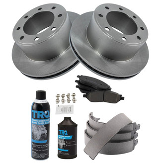 TRQ® - Rear Disc Brake Kit with Semi-Metallic Pads and Shoes
