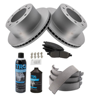 TRQ® - Rear Disc Brake Kit with Semi-Metallic Pads and Shoes