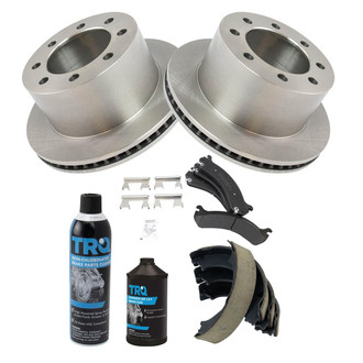 TRQ® - Rear Disc Brake Kit with Semi-Metallic Pads and Shoes