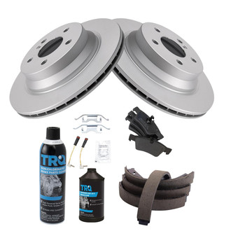 TRQ® - Rear Disc Brake Kit with Semi-Metallic Pads and Shoes