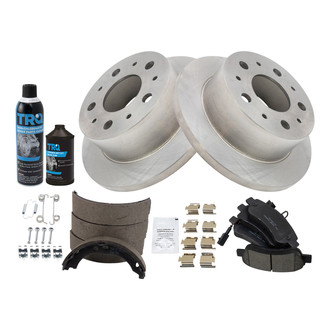 TRQ® - Rear Disc Brake Kit with Ceramic Pads and Shoes