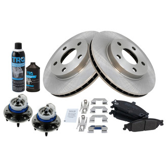 TRQ® - Disc Brake Kit with Semi-Metallic Pads and Hub Assemblies