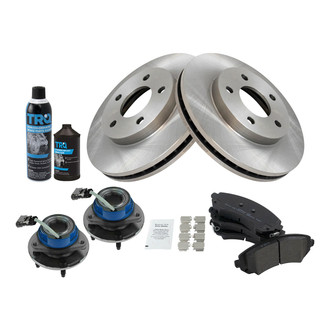 TRQ® - Disc Brake Kit with Semi-Metallic Pads and Hub Assemblies