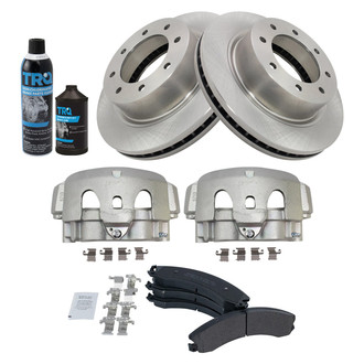 TRQ® - Front Disc Brake Kit with Semi-Metallic Pads and Calipers