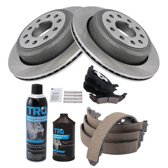 TRQ® - Rear Disc Brake Kit with Ceramic Pads and Shoes