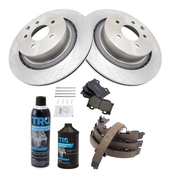 TRQ® - Rear Disc Brake Kit with Ceramic Pads and Shoes