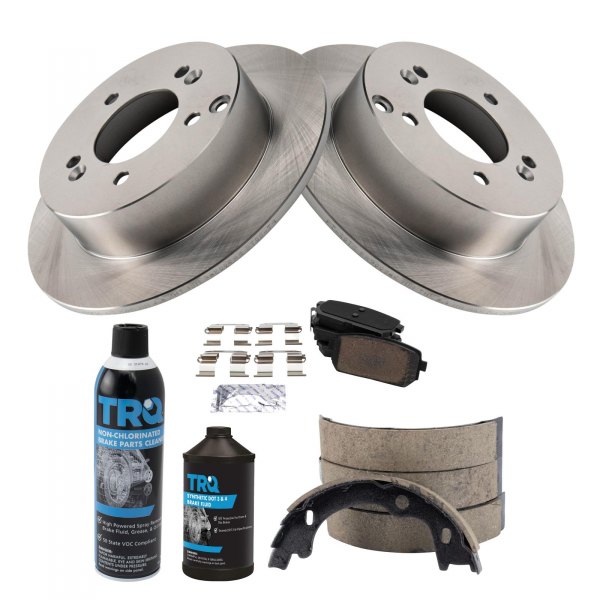 TRQ® - Rear Disc Brake Kit with Ceramic Pads and Shoes