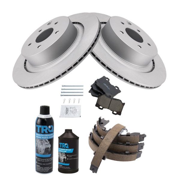 TRQ® - Rear Disc Brake Kit with Ceramic Pads and Shoes