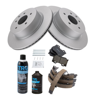 TRQ® - Rear Disc Brake Kit with Ceramic Pads and Shoes