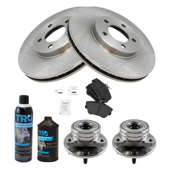 TRQ® - Disc Brake Kit with Semi-Metallic Pads and Hub Assemblies