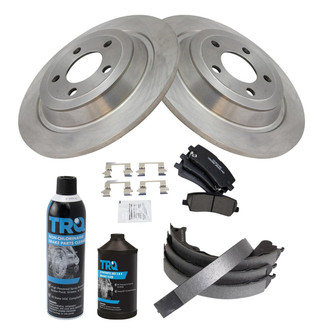 TRQ® - Rear Disc Brake Kit with Ceramic Pads and Shoes