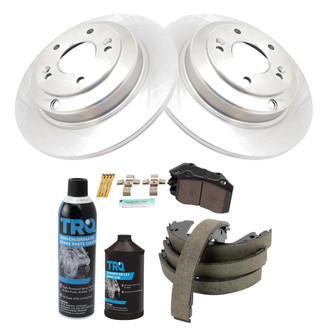 TRQ® - Rear Disc Brake Kit with Ceramic Pads and Shoes