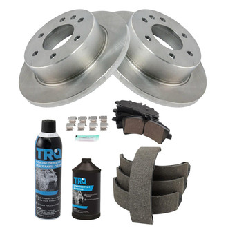 TRQ® - Rear Disc Brake Kit with Ceramic Pads and Shoes