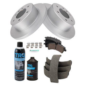 TRQ® - Rear Disc Brake Kit with Ceramic Pads and Shoes