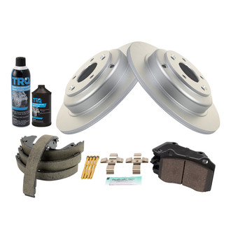 TRQ® - Rear Disc Brake Kit with Ceramic Pads and Shoes