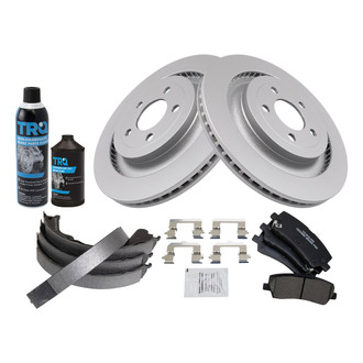 TRQ® - Rear Disc Brake Kit with Ceramic Pads and Shoes